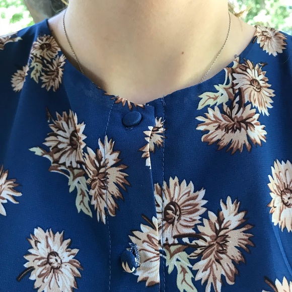 Vintage Floral Dress Button Up, Fully Lined Size 10 - Picture 4 of 7